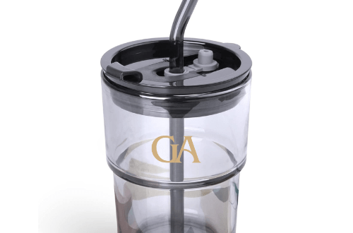 Custom Glass Cup Tumbler with Straw | Singapore Corporate Gifts