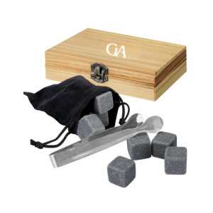Whiskey Stone Gift Set with Wooden Box