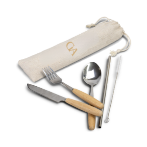 Stainless Steel Cutlery Set with Wooden Handle
